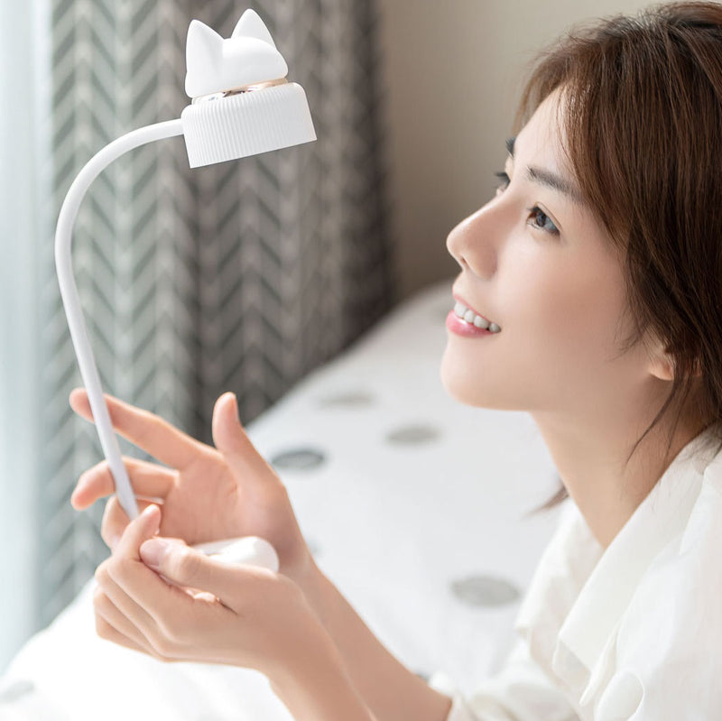 Lampe de Table à LED avec Pince et Protection des Yeux Créative Moderne avec Oreilles de Chat 