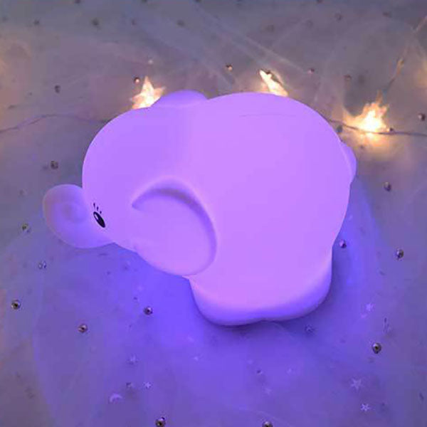 مصباح طاولة LED ليلي بتصميم فيل إبداعي من السيليكون مع USB 