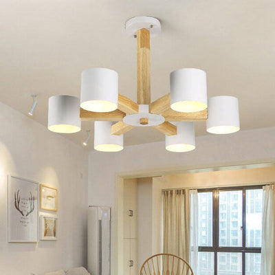 Scandinavian Minimalist Log 3/6/8-Light Island Light Chandelier