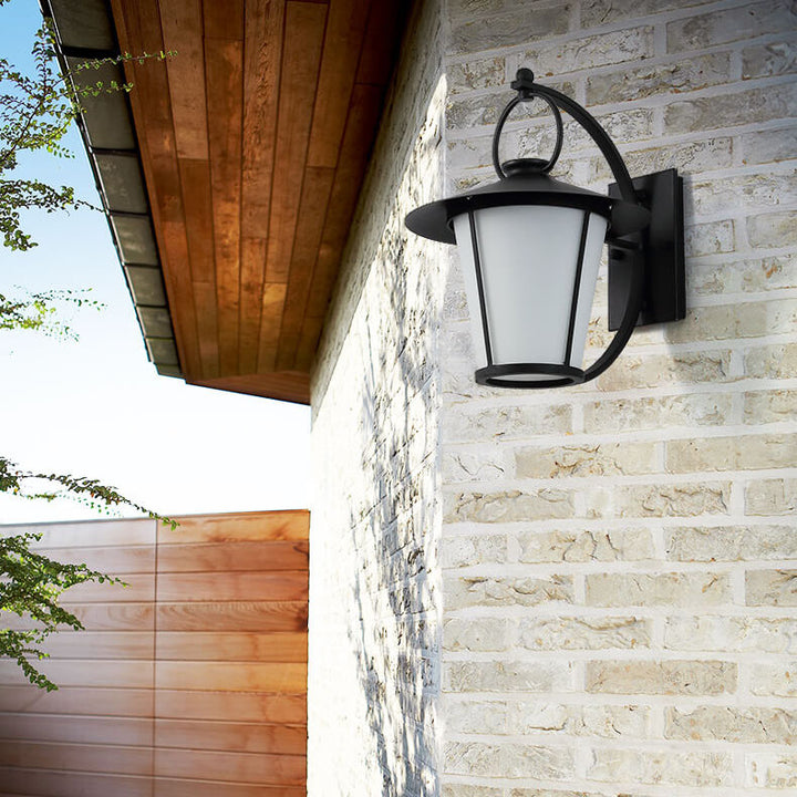 European Retro Glass Iron Moisture-proof Outdoor Patio Aisle 1-Light Wall Sconce Lamp