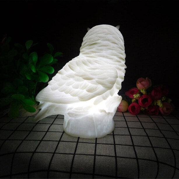 Modern Creative Owl Enamel LED Night Light Table Lamp