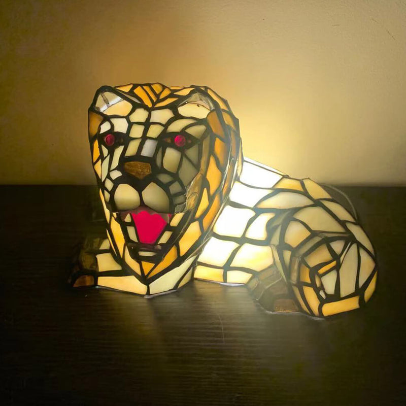 Tiffany Kreative Tier Buntglas 1-Licht Dekorative Tischlampe 