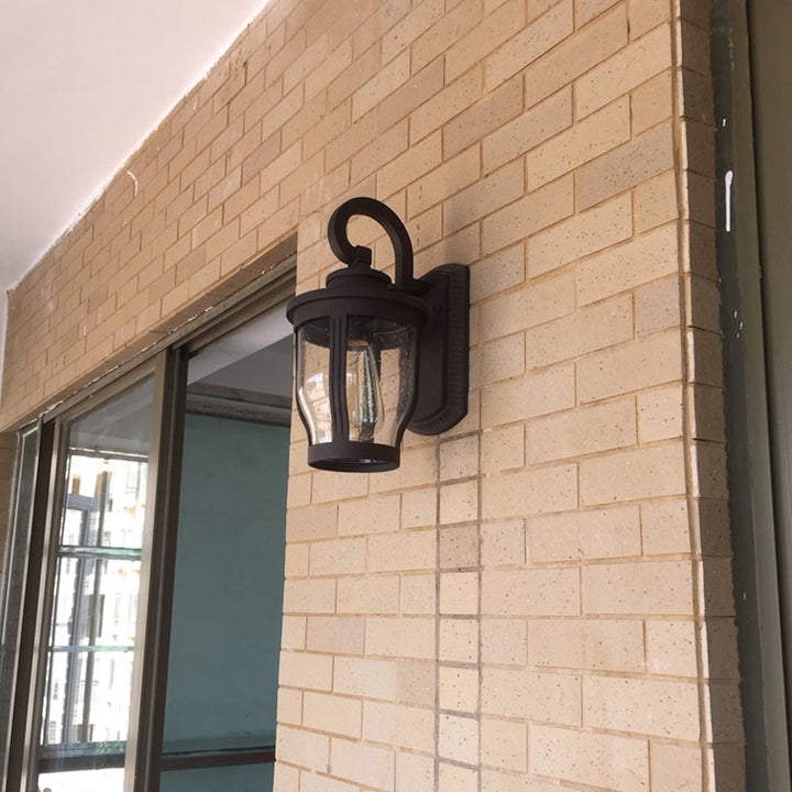 Moderne industrielle Außenwandleuchte mit Regenglas, Aluminium-Säulenform, wasserdicht, 1-flammig, für den Außenbereich 