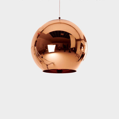 Modern Simple Glass Globe Bronze 1-Light Pendant Light