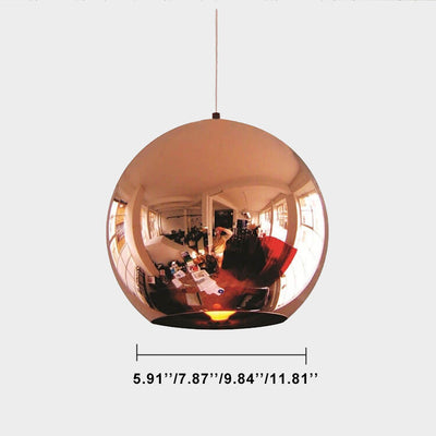 Modern Simple Glass Globe Bronze 1-Light Pendant Light