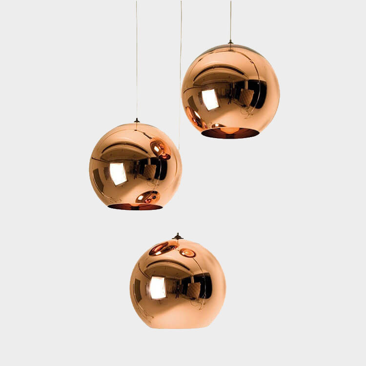Modern Simple Glass Globe Bronze 1-Light Pendant Light