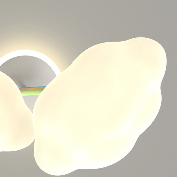 Modern Cream Rainbow Iron Rotomolded LED Semi-Flush Mount Ceiling Light