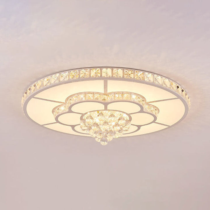 Modernes Licht Luxus Runde Kristall LED Unterputz Deckenleuchte 
