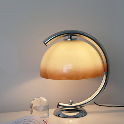 Nordic Glass Semi-Circle 1-Light Decorative Table Lamp