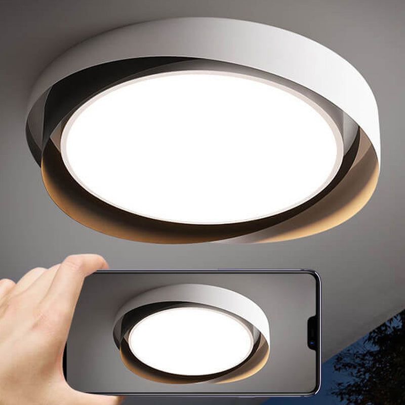 Modern Minimalist Round Wrought Iron LED Flush Mount Ceiling Light