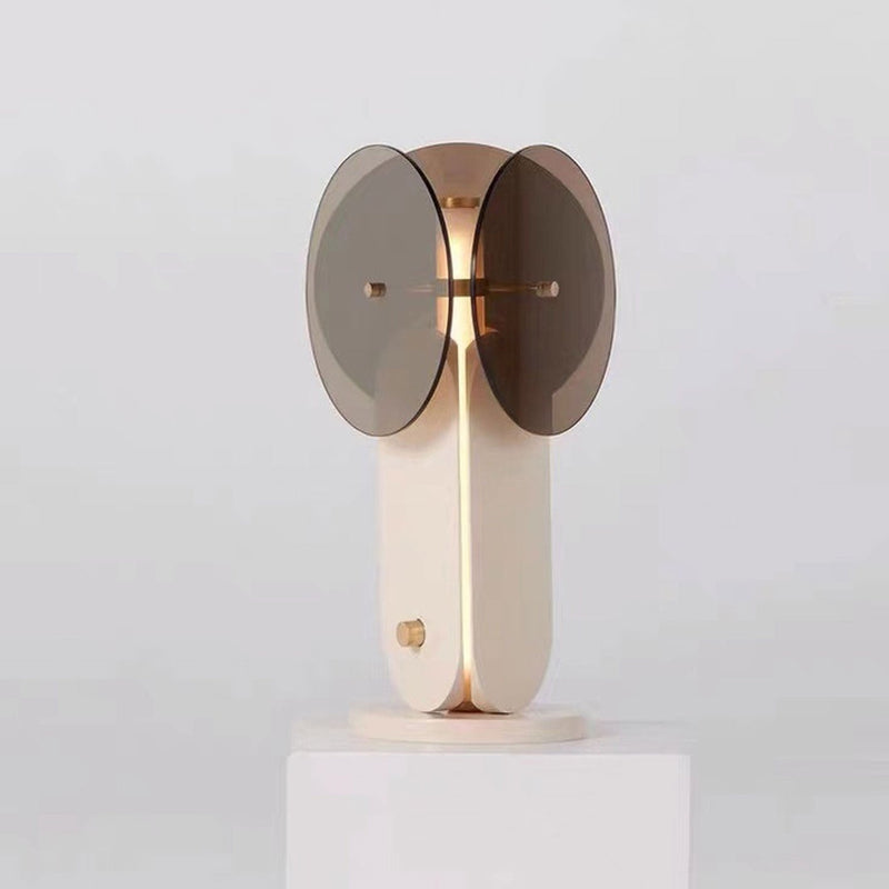 Lampe de table LED en fer et verre d&