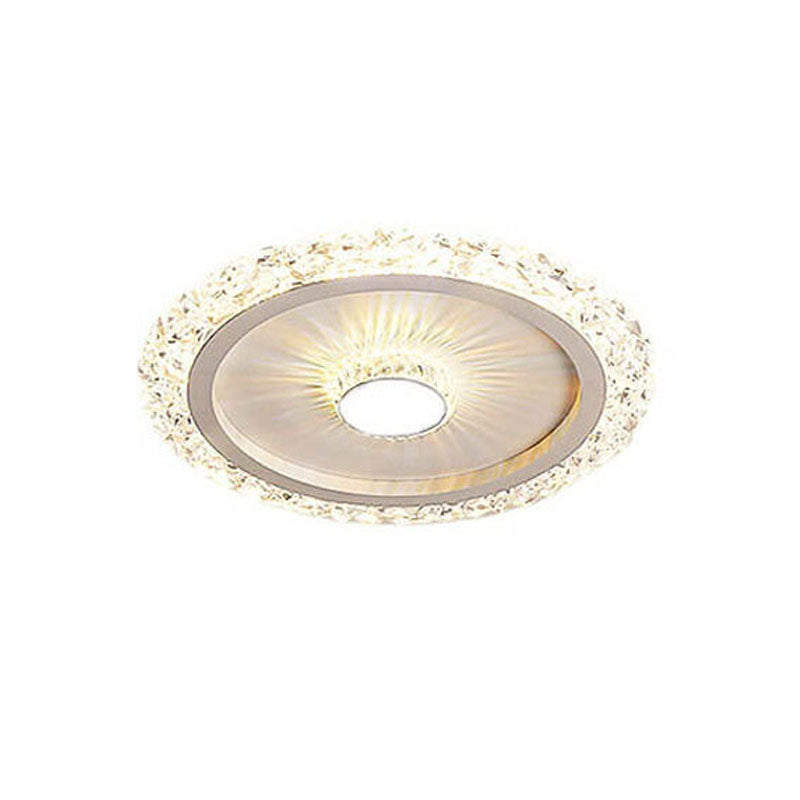 إضاءة LED مثبتة على السقف من الأكريليك والحديد والألمنيوم بتصميم دائري حديث وفاخر 