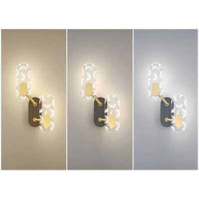 مصباح حائط LED حديث إبداعي بحلقة أكريليك باللون الأسود والذهب 