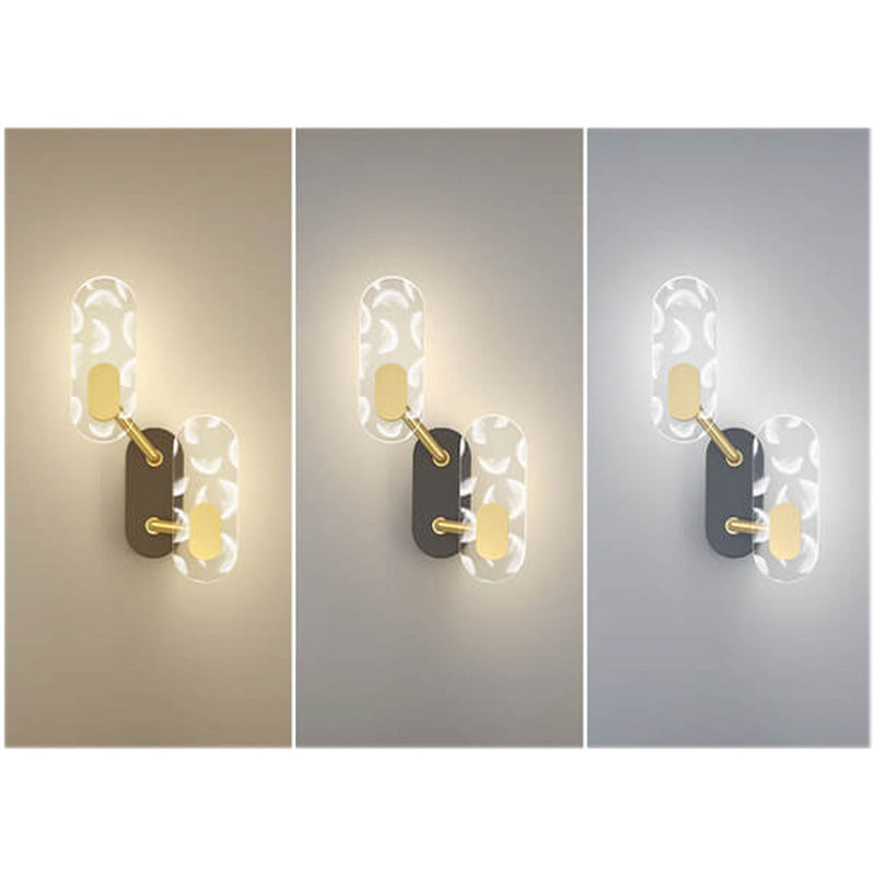 مصباح حائط LED حديث إبداعي بحلقة أكريليك باللون الأسود والذهب 