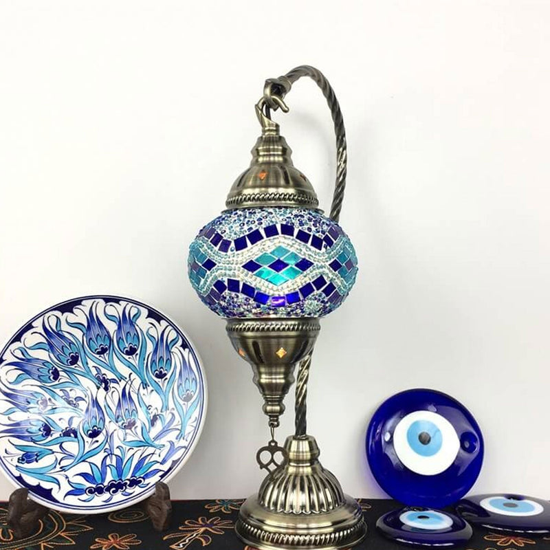 Vintage Stained Glass Turkish Style LED Table Lamp