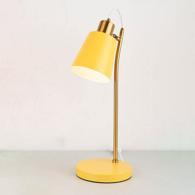 Modern Simple Macaron Iron Cone 1-Light Table Lamp