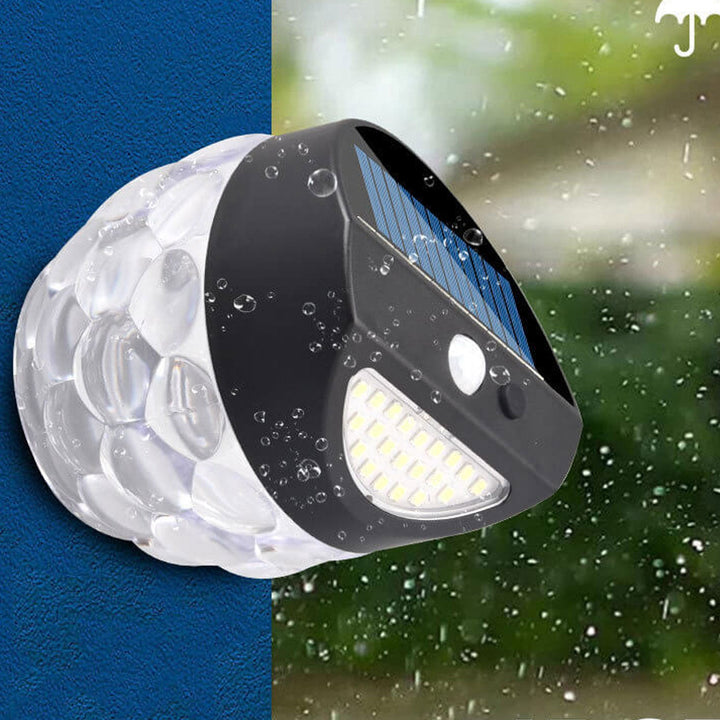 Solar Flamme Springen Projektion Ananas Outdoor Wasserdicht 28 LED Garten Wandleuchte 