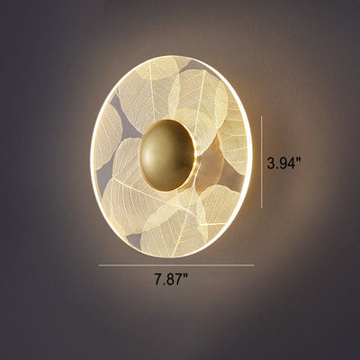 Modern Light Luxury Creative Pattern Round Iron Acrylic LED Wall Sconce Lamp