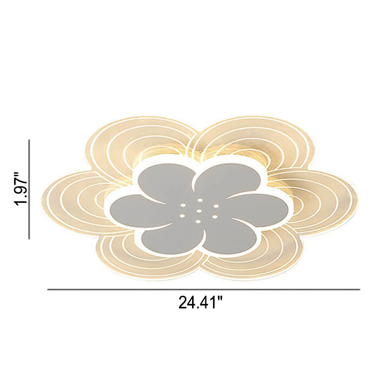 Moderne LED-Unterputzleuchte mit einfachem Doppelschicht-Blumendesign aus Acryl 