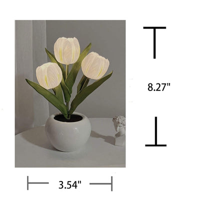 Tulip Night Light Simulierter Blumenstrauß Dekorative Ambient-LED-Tischlampe