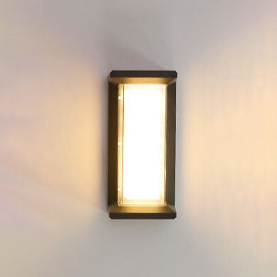 Lampe murale moderne étanche à LED rectangulaire à 1 lumière pour l'extérieur 