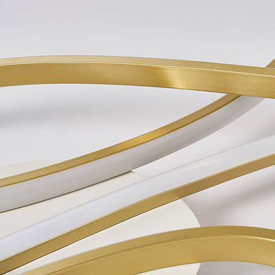 Modern Creative Bending Curves Line Design LED Flush Mount Ceiling Light