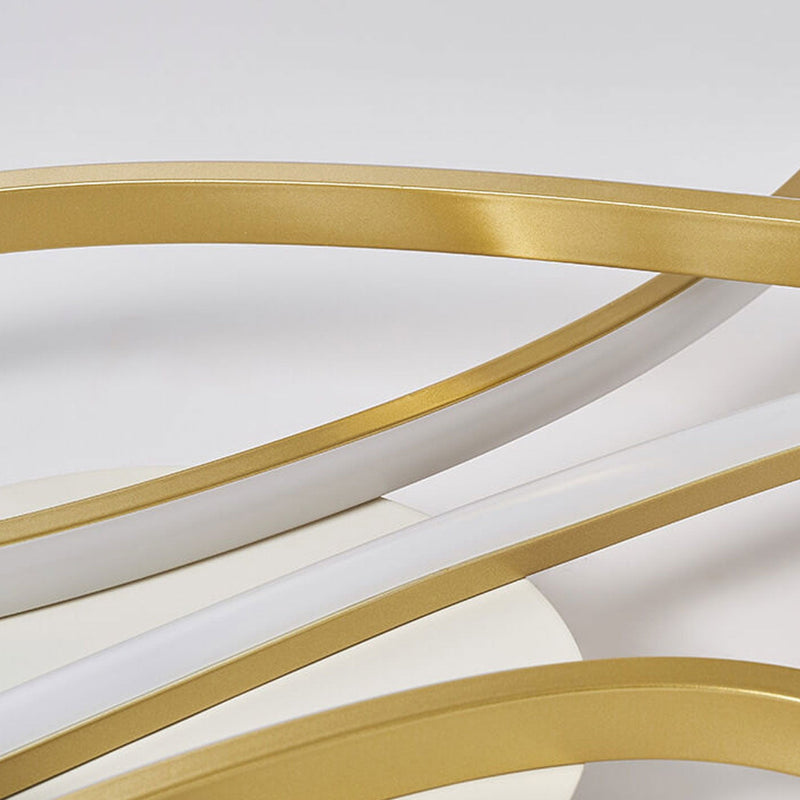 Modern Creative Bending Curves Line Design LED Flush Mount Ceiling Light