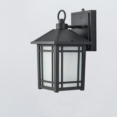 Simple Square Lantern Outdoor Waterproof 1-Light Wall Sconce Lamp