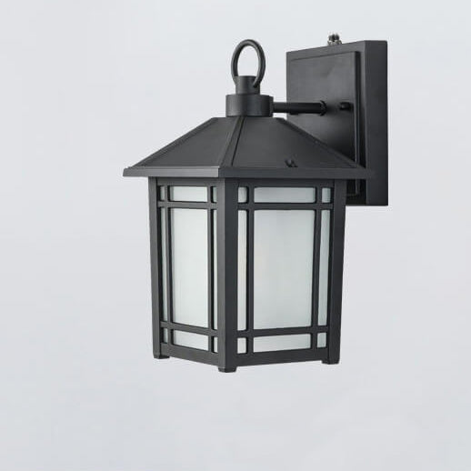 Simple Square Lantern Outdoor Waterproof 1-Light Wall Sconce Lamp