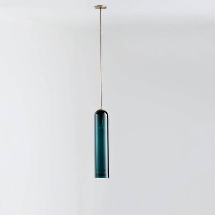 Minimalist Tube-Shaped Glass 1-Light LED Pendant Light