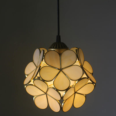 Vintage Stained Glass Petal 1-Light Pendant Light