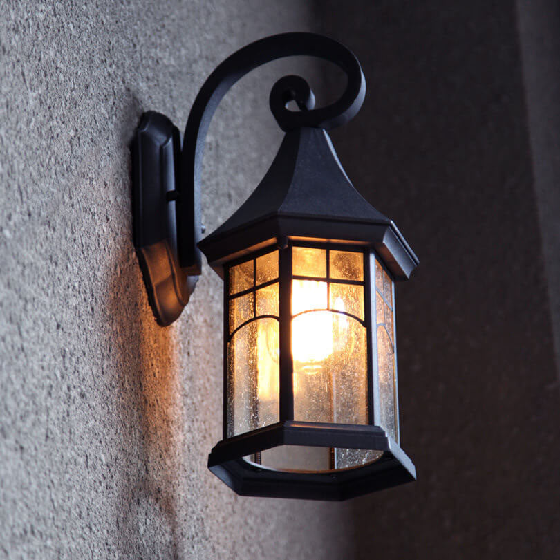 Lanterne européenne rétro étanche 1 lumière applique murale extérieure 
