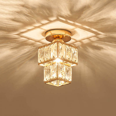 Plafonnier semi-encastré moderne européen en cristal à 1 lumière 