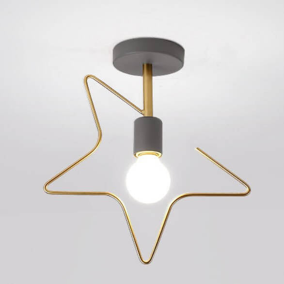 Nordic Creative Star Iron 1-Licht Semi-Flush Mount Deckenleuchte 