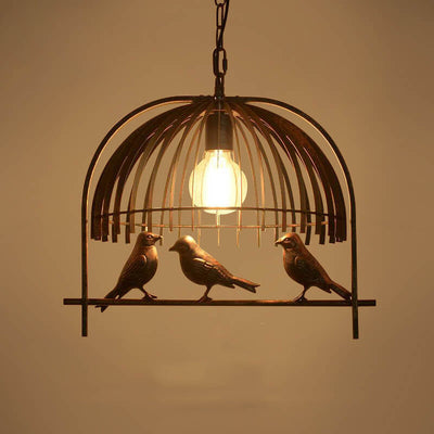 Vintage Creative Iron Birdcage 1-Light Pendant Light