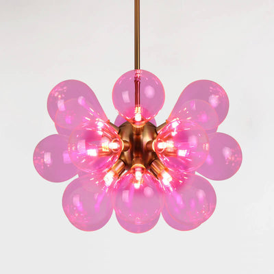 Nordic Colorful Bubble Stained Glass 15-Light Chandelier