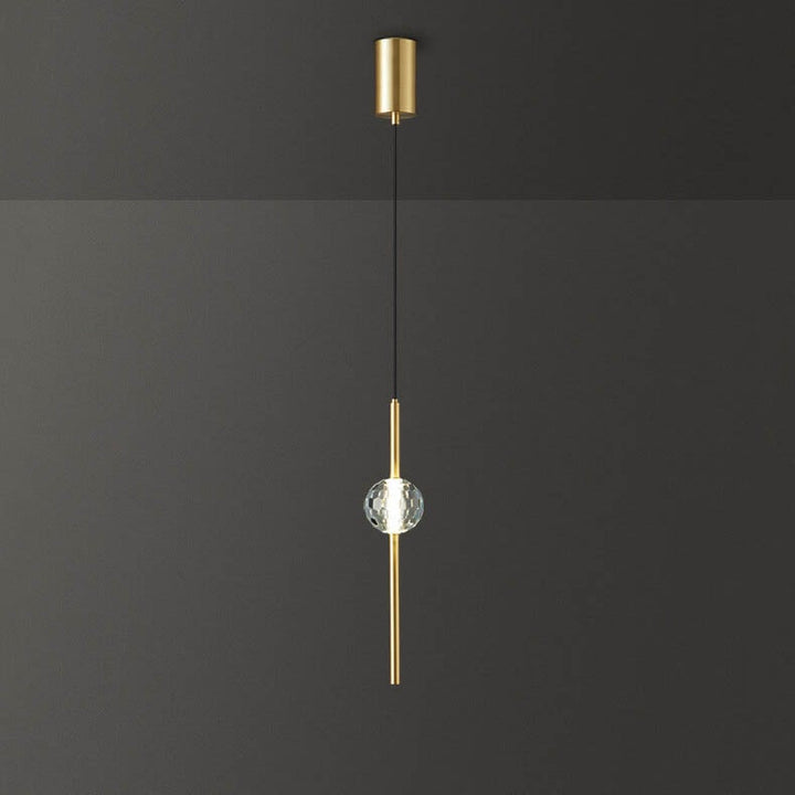 Modern Simple Copper Glass Ball Tube 1/2 Light Pendant Light