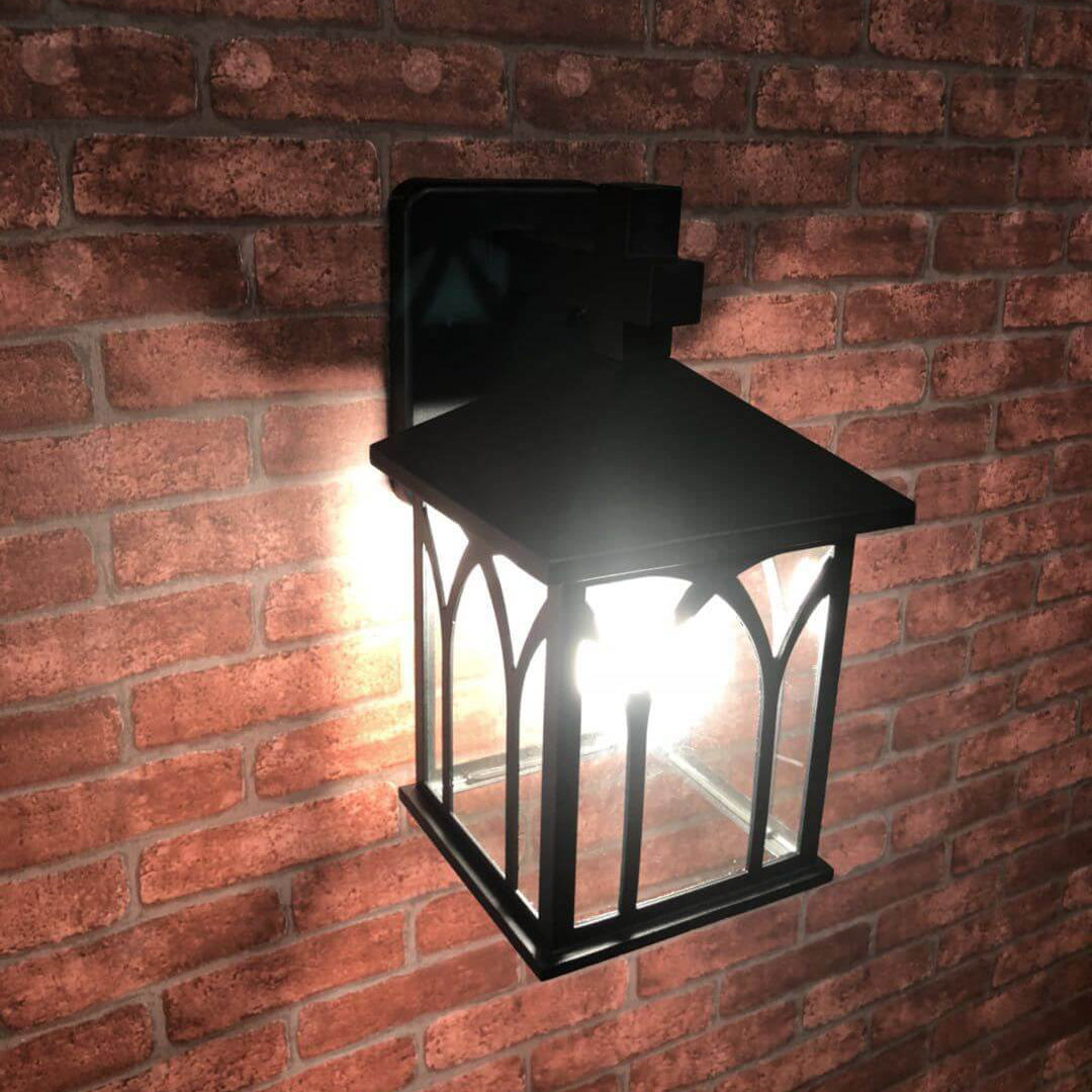 Lámpara Aplique de Pared Cuadrada Retro Europea para Exteriores a Prueba de Agua con 1 Luz 
