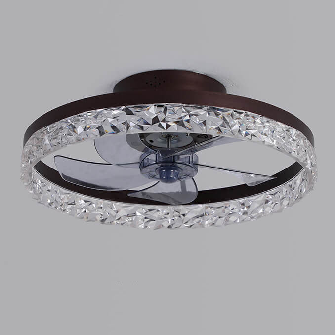 Modern Circle Ring LED Semi-Flush Mount Ceiling Fan Light