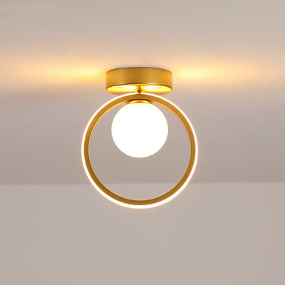 Nordic Circle Ball Shade LED Semi-Flush Mount Ceiling Light