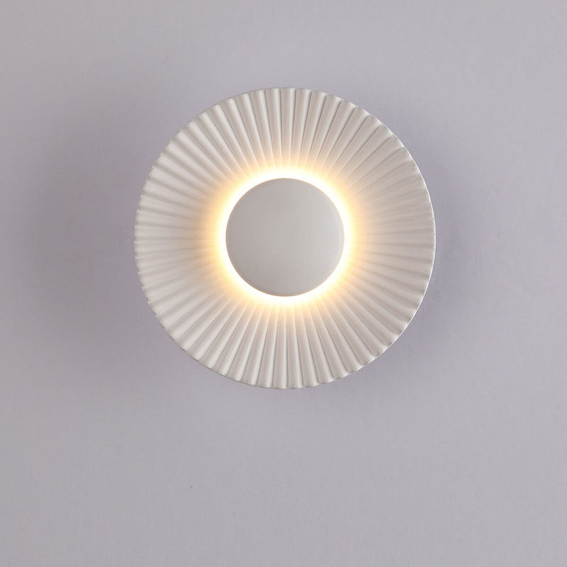 Modern Round Shell Textures Aluminum 1-Light LED Wall Sconce Lamp