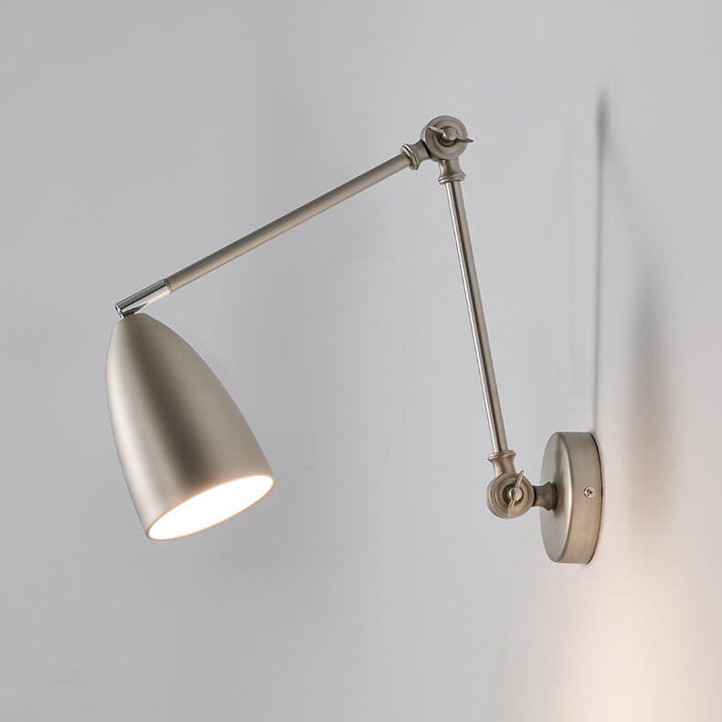 Lampe murale à bras oscillant industriel rétro rotatif rétractable en fer à 1 lumière 