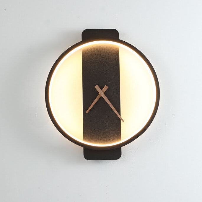 Modern Minimalist Clock Shaped 1-Light LED Wall Sconce Lamp