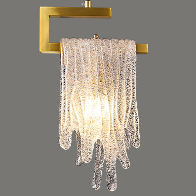 Modern Luxury Freeze Glass Brass LED Pendant Light