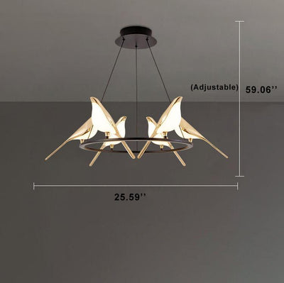 Nordic Creative Bird Shaped Acryl LED 1/3/6 Licht Kronleuchter 