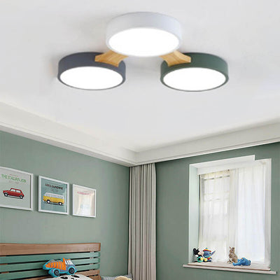 Modern Macaron Circle 3/4/5/8 Light LED Flush Mount Ceiling Light