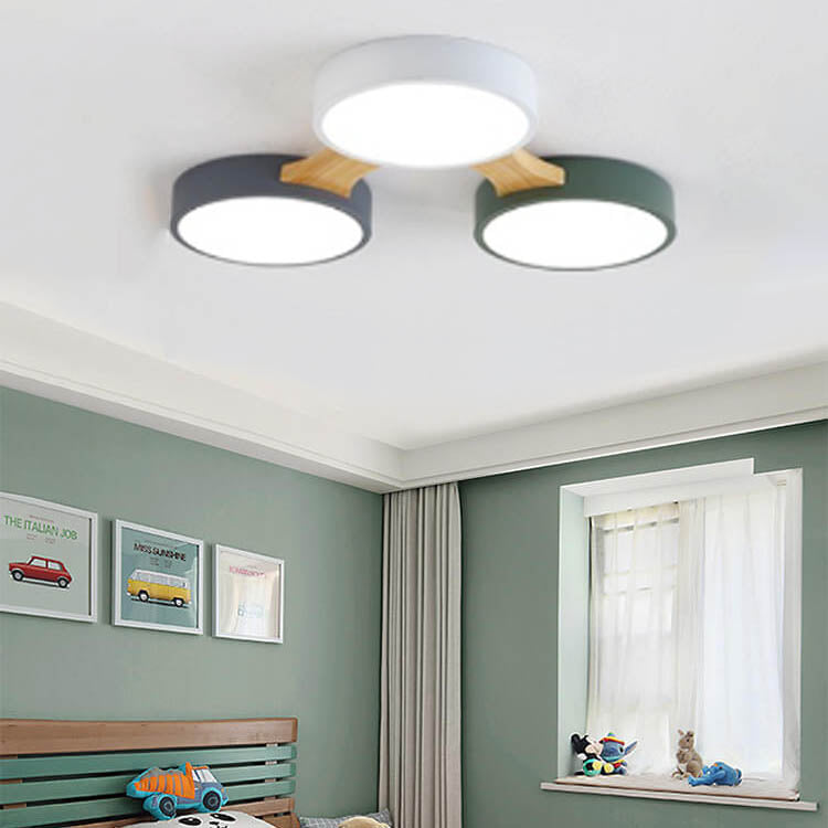 Modern Macaron Circle 3/4/5/8 Light LED Flush Mount Ceiling Light