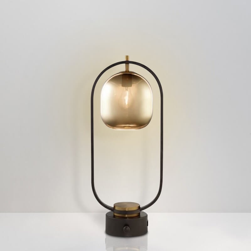 Lampe de Table Moderne en Verre Ambre à 1 Lumière 