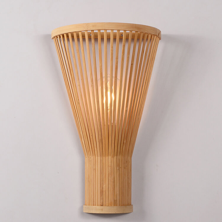 Vintage Bamboo Half Fan 1-Light Wandleuchte 