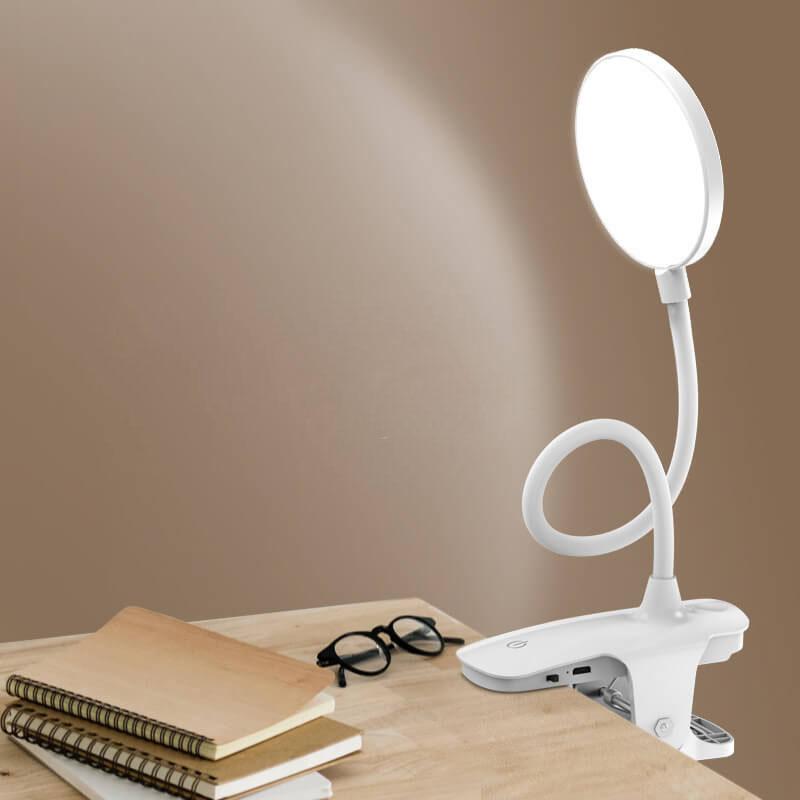 Lámpara de escritorio con clip LED simple recargable protección ocular luz nocturna 